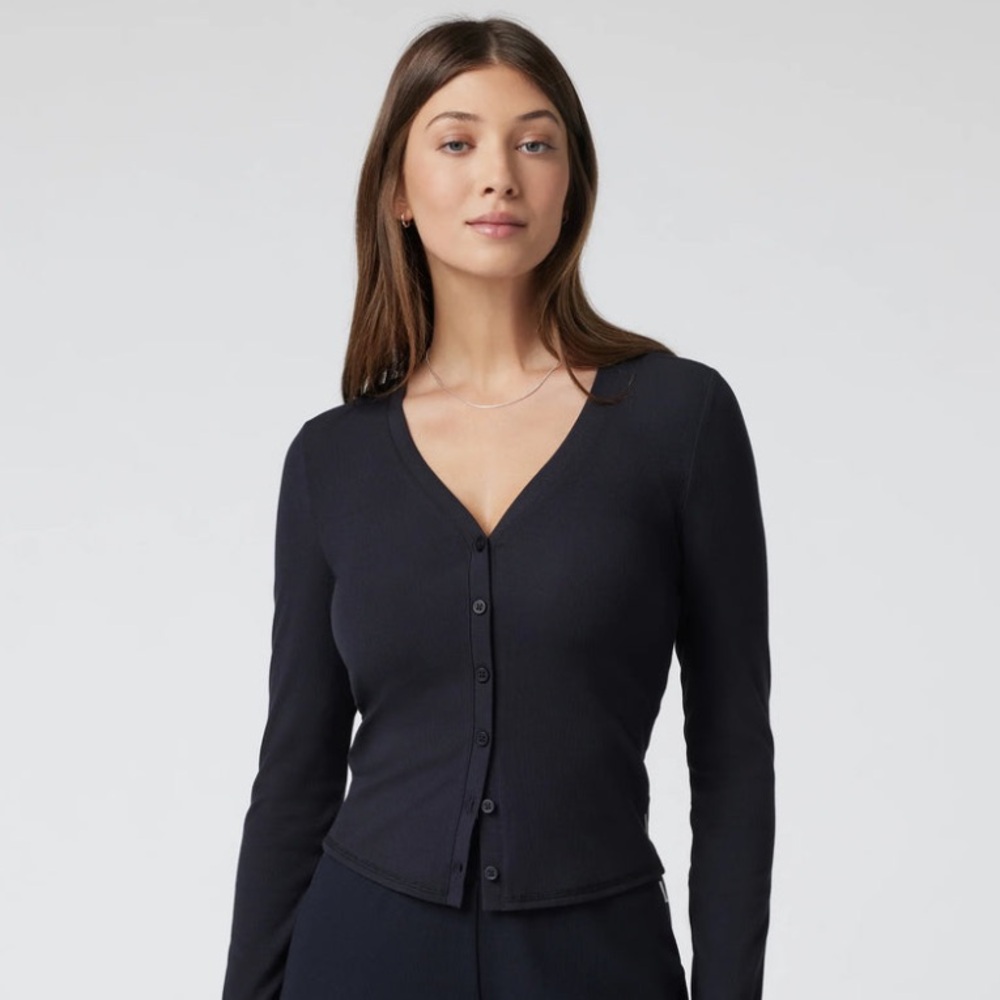 Vuori Long Sleeve Pose Cardigan Black NWOT